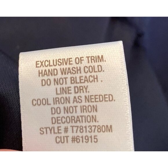 Signature Sabrina Dress Sleeveless Embellished Neckline Layered Skirt Navy White - Picture 4 of 10